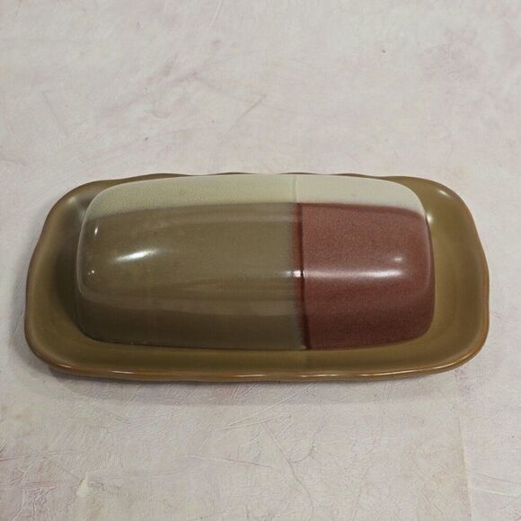 Sango GOLD DUST SIENNA Covered Butter Dish In Brown, Tan, Beige 1/4 Lb - Picture 1 of 8